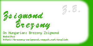 zsigmond brezsny business card